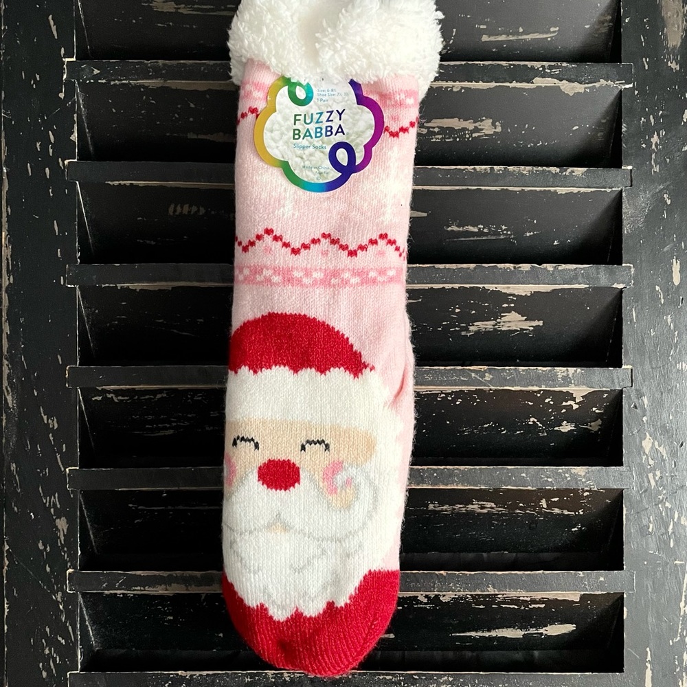 FUZZY BABBA Santa Slipper Socks